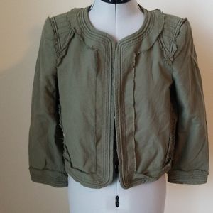 Elizabeth and James army green cropped jacket